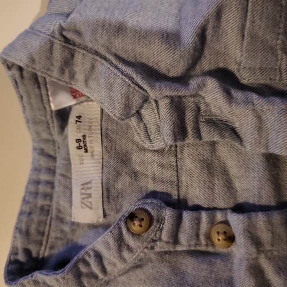 𝅺2 Pieces Set Zara Polo Shirt and Carter's Shirt Blue 6-9 months - Picture 2 of 3